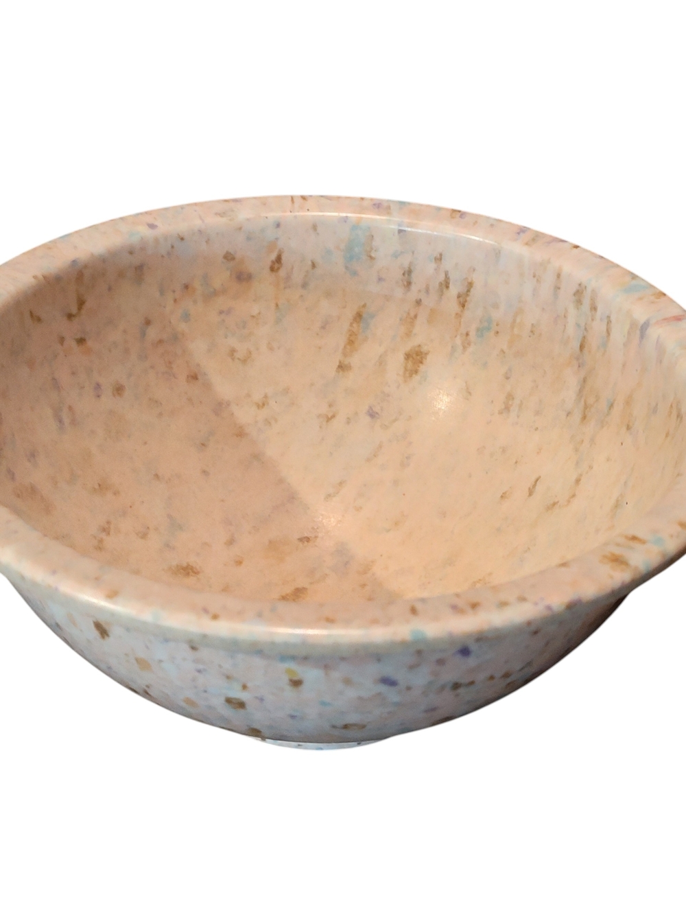 Texas Ware Melamine Hard Plastic Peach Confetti Multi Colored Mixing Bowl 9""